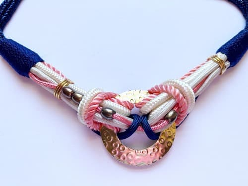 Vintage Silk Rope Belt Blue Pink Romantic 1980’s Baroque Gold Avant Garde - Thumbnail 3