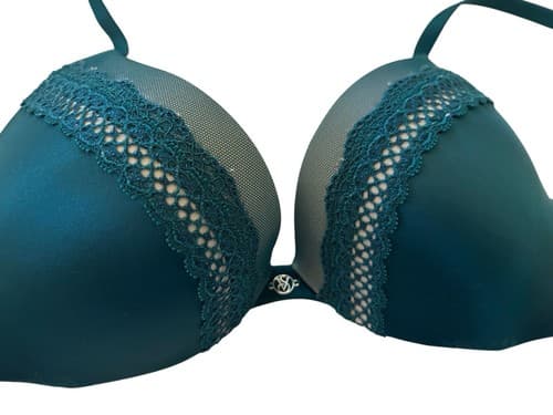 Victorias Secret Bra Very Sexy 32B Teal Lingerie Green Push Up - Thumbnail 2