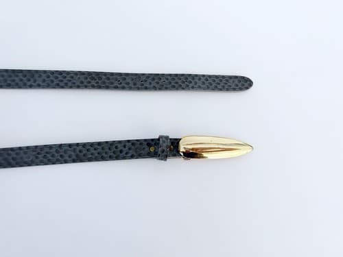 Vintage 1980’s Snakeskin Look Belt Gray Gold Skinny Boho Dagger Prairie Fall - Thumbnail 6
