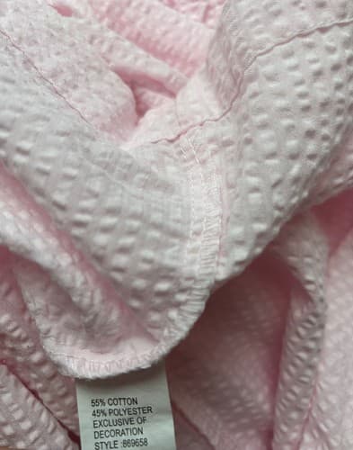 Vintage Pink & Aqua Miss Elaine Embroidered Robe Cotton Blend M Housecoat Zipper - Thumbnail 6