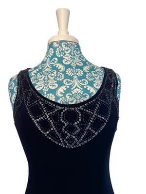 Adriana Papell Velvet Dress & Jacket Set Suit Christmas Evening Maxi Sequin Bead - Thumbnail 21