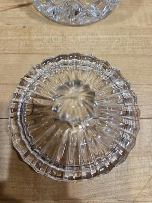 Vintage Essex Lead Crystal Biscuit Jar Candy Dish Ball Finial Lid Poland 6" - Thumbnail 2