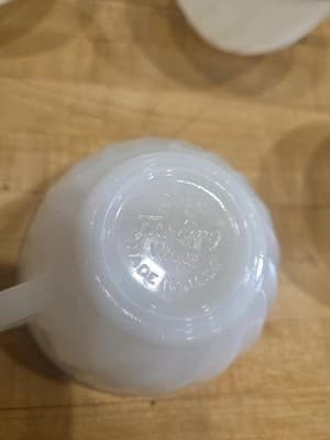 Vintage Fire King White Swirl Gold Rim Milk Glass Teacups Set of 7 - Thumbnail 4