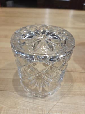 Vintage Essex Lead Crystal Biscuit Jar Candy Dish Ball Finial Lid Poland 6" - Thumbnail 4
