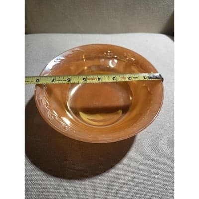 Vintage Fire-King Peach Lustre Laurel Glass Dinnerware Set 17 Pc Service 4 - Thumbnail 8