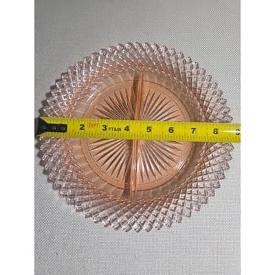 Vintage Pink Miss America Depression Glass Plates Set of 2 Dinner & Grill 10" - Thumbnail 8
