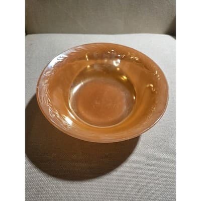 Vintage Fire-King Peach Lustre Laurel Glass Dinnerware Set 17 Pc Service 4 - Thumbnail 7