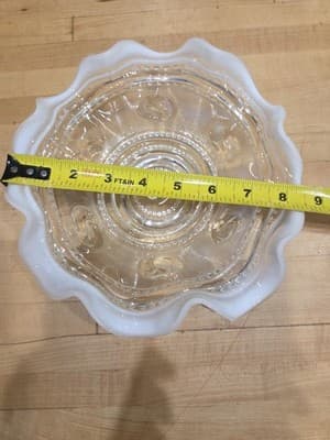 Antique Jefferson Northwood Astro Clear Opalescent Ruffled Footed Bowl 9" - Thumbnail 2