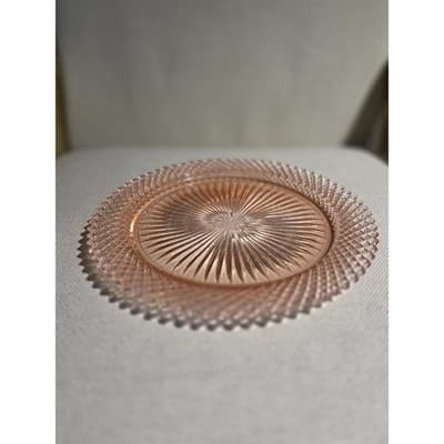Vintage Pink Miss America Depression Glass Plates Set of 2 Dinner & Grill 10" - Thumbnail 6