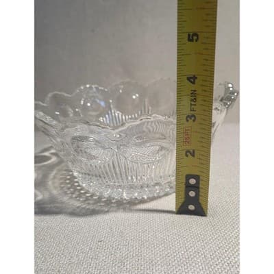 Vintage Bartlett Collins St Genevieve Glass Bowl Manhattan Thumbprint 8.5" - Thumbnail 8