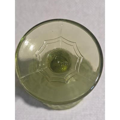 Vtg Imperial Glass Verde Green Harvest Grape Decanter Set 6 Cordial Glasses MCM - Thumbnail 9