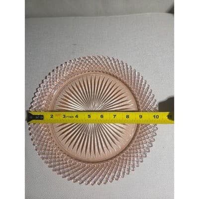 Vintage Pink Miss America Depression Glass Plates Set of 2 Dinner & Grill 10" - Thumbnail 7