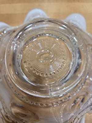 Antique Jefferson Northwood Astro Clear Opalescent Ruffled Footed Bowl 9" - Thumbnail 3