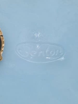 Vintage Fenton Blue Satin Glass Double Handled Bon Bon Dish Bowl Sticker 1970s - Thumbnail 5