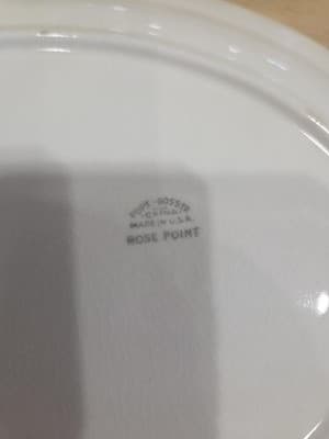 Vintage Pope Gosser Rose Point China Plates Platter Lot AS IS Crazed - Thumbnail 2