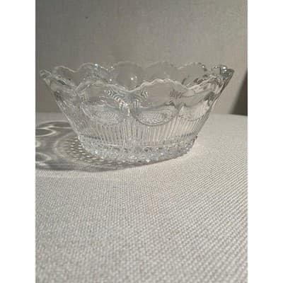 Vintage Bartlett Collins St Genevieve Glass Bowl Manhattan Thumbprint 8.5" - Thumbnail 3