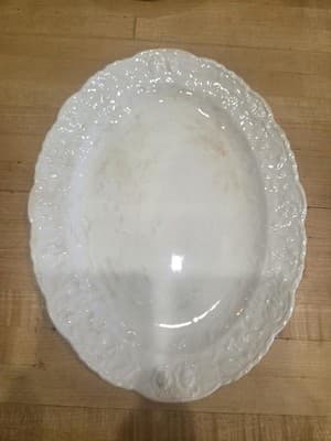 Vintage Pope Gosser Rose Point China Plates Platter Lot AS IS Crazed - Thumbnail 3