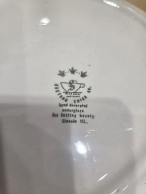 Vintage 1950s Stetson China Ring of Blue Flowers Oval Serving Platter - Thumbnail 3