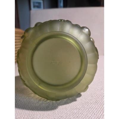 Vtg Imperial Glass Verde Green Harvest Grape Decanter Set 6 Cordial Glasses MCM - Thumbnail 5
