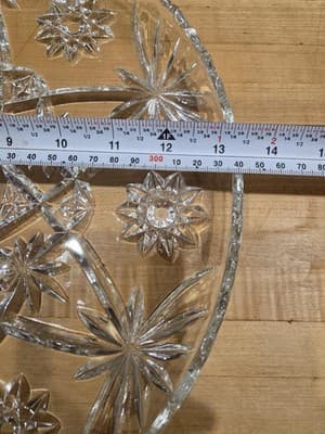 Anchor Hocking Crystal 13 Inch Round Decorative Platter - Star of David Pattern - Thumbnail 5