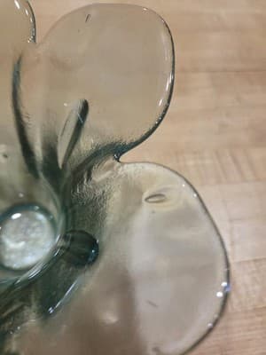 Celery Green Recycled Glass Tulip Candle Holder Flared Bowl 6 Inch - Thumbnail 5
