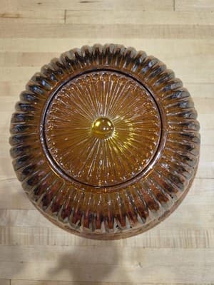 Vintage Indiana Glass Harvest Grape Marigold Carnival Punch Bowl Iridescent 12" - Thumbnail 5