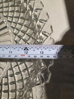 Anchor Hocking Waterford Waffle Serving Plate 13.75 Inch Vintage Pressed Glass - Thumbnail 4