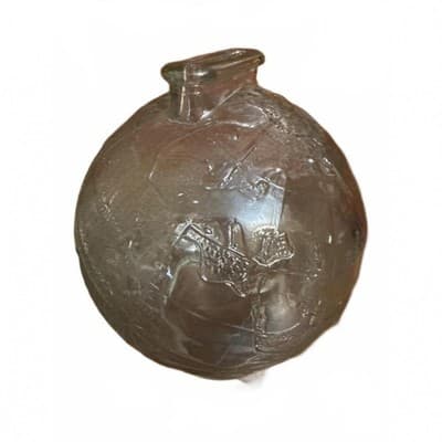 Vintage Clear Glass Globe Coin Bank Embossed World Map Still Bank 4” - Thumbnail 2