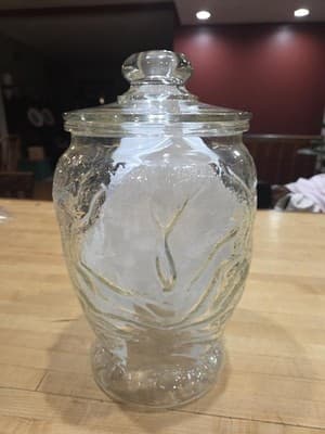 Vintage Libbey Big Tops Clear Glass Elephant Cookie Jar Canister Lid 13" - Thumbnail 2
