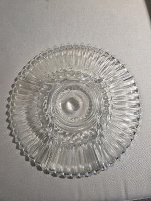 Vintage Clear Pressed Glass Scalloped 11" Serving Plate Platter - Thumbnail 2