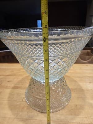 Vintage Anchor Hocking Wexford Glass Punch Bowl Set 18 Cups Hooks Ladle Base - Thumbnail 9