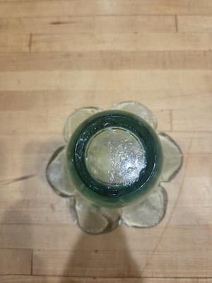 Celery Green Recycled Glass Tulip Candle Holder Flared Bowl 6 Inch - Thumbnail 8