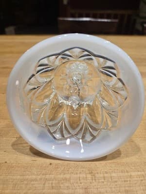 Vintage Fenton White Opalescent Glass Bell Whitton Pattern West Virginia 6.5" - Thumbnail 5