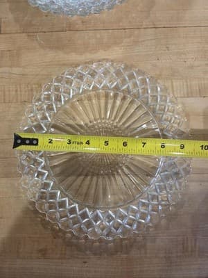 Anchor Hocking Waterford Waffle Plates Set of 5 - 9 Inch Vintage Pressed Glass - Thumbnail 3