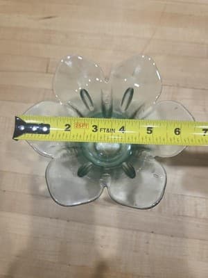 Celery Green Recycled Glass Tulip Candle Holder Flared Bowl 6 Inch - Thumbnail 2