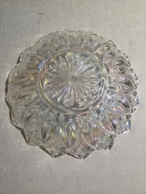 Federal Glass Iridescent Petal Rim Plate 8 Inch Vintage Pressed Glass - Thumbnail 4