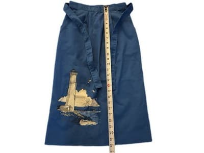 Vintage COASTAL LIGHTHOUSE SEAGULL BIRD Wrap Skirt Cottage Core Fisherman Beach - Thumbnail 8