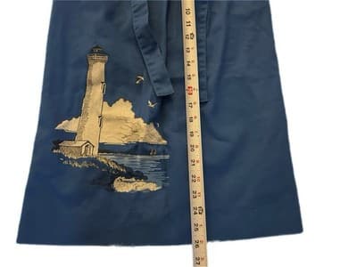 Vintage COASTAL LIGHTHOUSE SEAGULL BIRD Wrap Skirt Cottage Core Fisherman Beach - Thumbnail 7