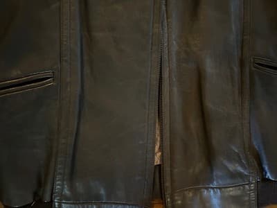 Vintage 1960’s Genuine Leather Bomber Jacket Festival Coat Womens Marbled Brown - Thumbnail 8