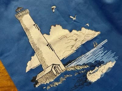 Vintage COASTAL LIGHTHOUSE SEAGULL BIRD Wrap Skirt Cottage Core Fisherman Beach - Thumbnail 10