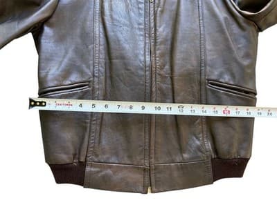 Vintage 1960’s Genuine Leather Bomber Jacket Festival Coat Womens Marbled Brown - Thumbnail 11