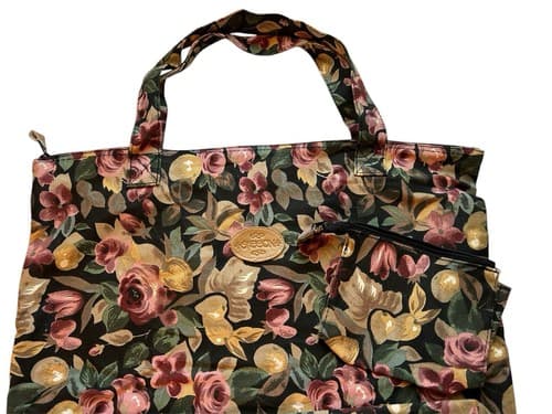 Vintage Sasson Large Floral Tote 1990’s Grunge Boho Prairie Peasant Slouch Bag - Thumbnail 2
