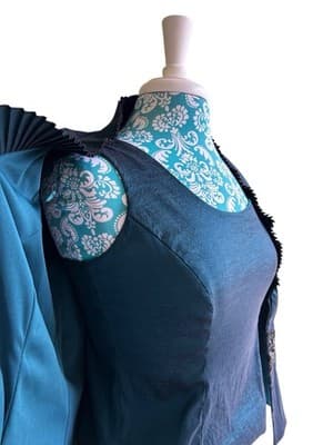 Carol Lin JR Nites Teal Jacket Top Camisole SET Evening Glam Holiday Christmas - Thumbnail 4