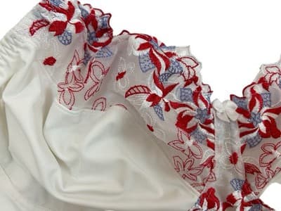 BEAUTIFUL CURVE MUSE White & Red Embroidered Flowers Bra 46DD Plus Sized Volup - Thumbnail 6