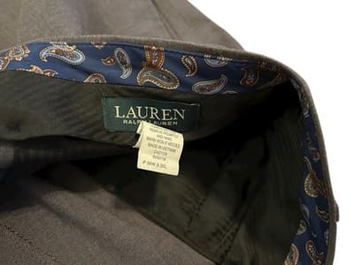 36x30 Men’s RALPH LAUREN Gray Modern Fit Slacks Tapered Leg Pants Flat Front - Thumbnail 12