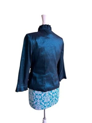 Carol Lin JR Nites Teal Jacket Top Camisole SET Evening Glam Holiday Christmas - Thumbnail 8