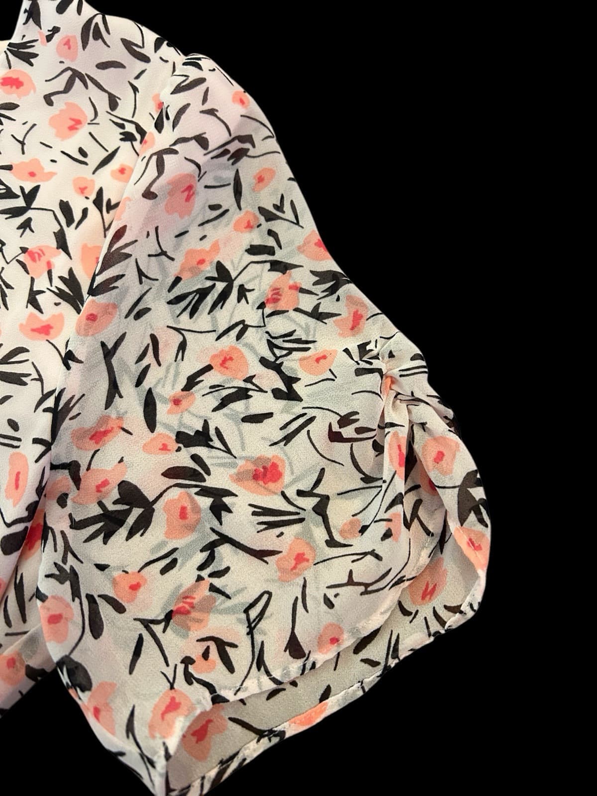 6 TALBOTS Pink Silk Belted Dress Gathered Sleeve Cottagecore Shabby Floral Chic - Thumbnail 10