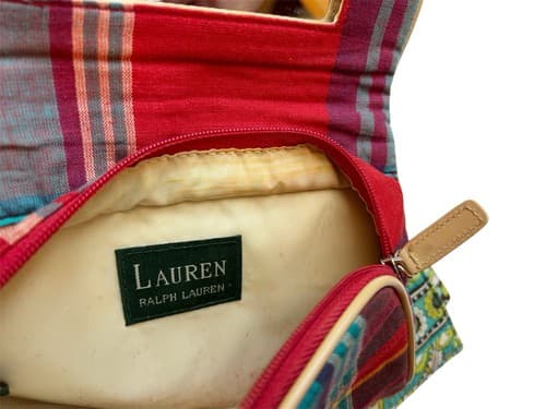 Cotton Pouch Makeup Bag Set Vera Bradley Ralph Lauren Mirror Multi Purpose - Thumbnail 6