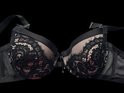 SMART & SEXY BRA SCALLOPED LACE 38D LINGERIE COQUETTE VOLUP NUDE/BLUSH BLACK - Thumbnail 7