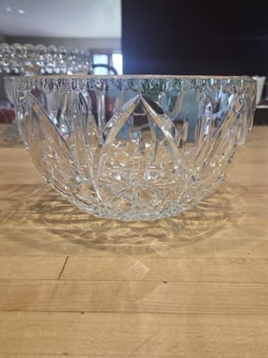 Vintage Godinger Dublin Crystal 9 Inch Salad Serving Bowl Cut Glass 1990s - Thumbnail 4